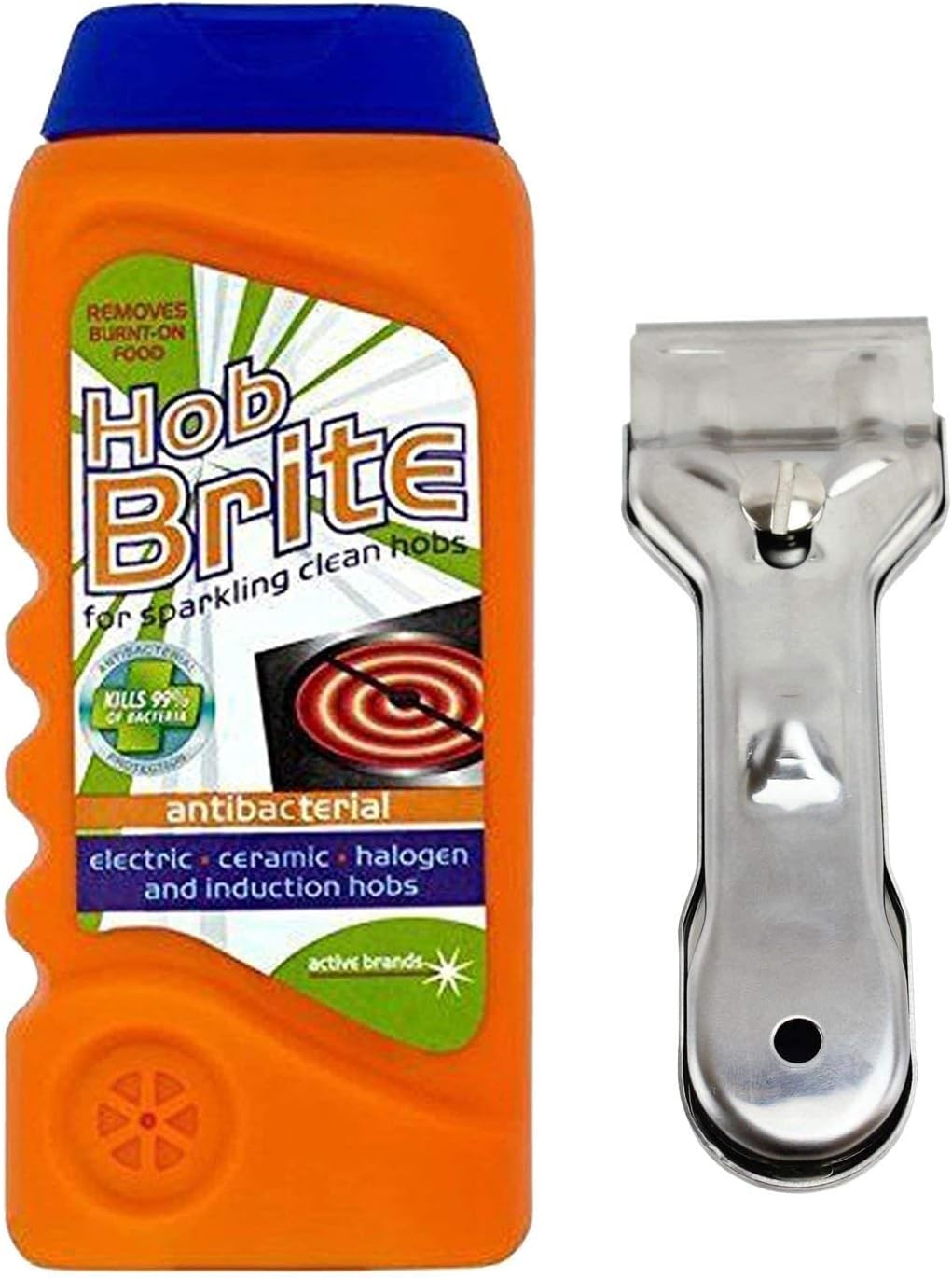 Hob Brite Original Hob Cleaner + Hob Scraper 300ML (Pack of 1 + Scraper)